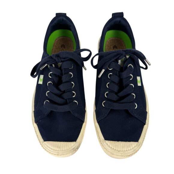 Cariuma OCA Low Navy Blue Canvas Sneaker Women's 7.5 Casual Comfortable - Picture 4 of 12